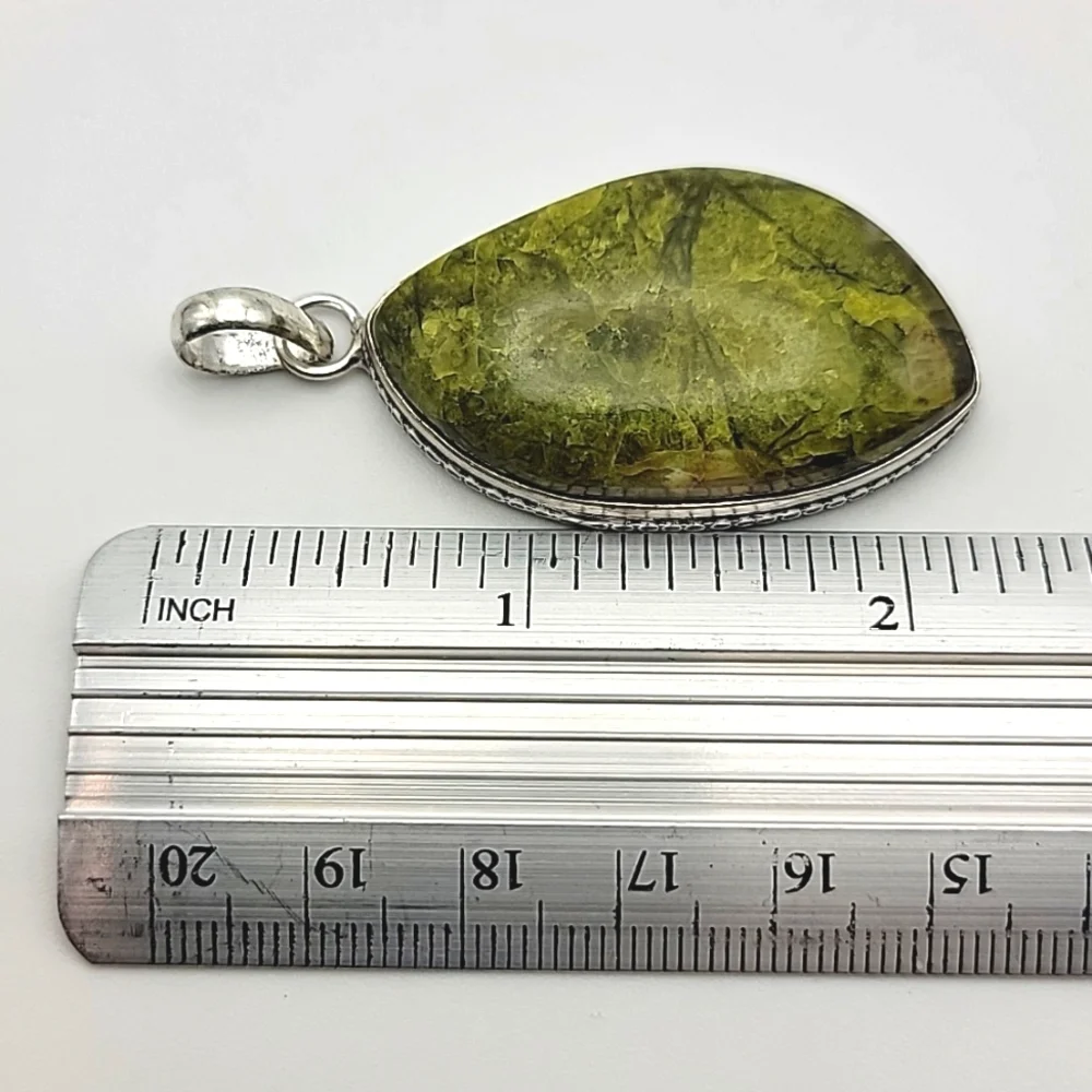 Elegant Green Australian Opal 925 Silver Plate Teardrop Pendant Natural Gemstone